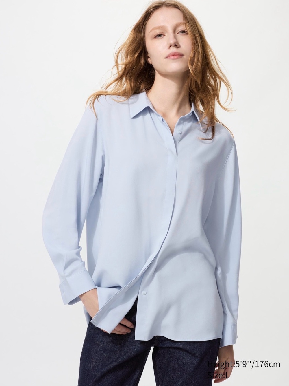 Uniqlo Classic Light Blue Women's button up shirt